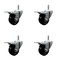 Service Caster 3'' Hard Rubber Swivel 7/16'' Grip Ring Stem Caster Set Total Lock Brake, 4PK SCC-GRTTL20S314-HRS-716138-4 - alternate 1